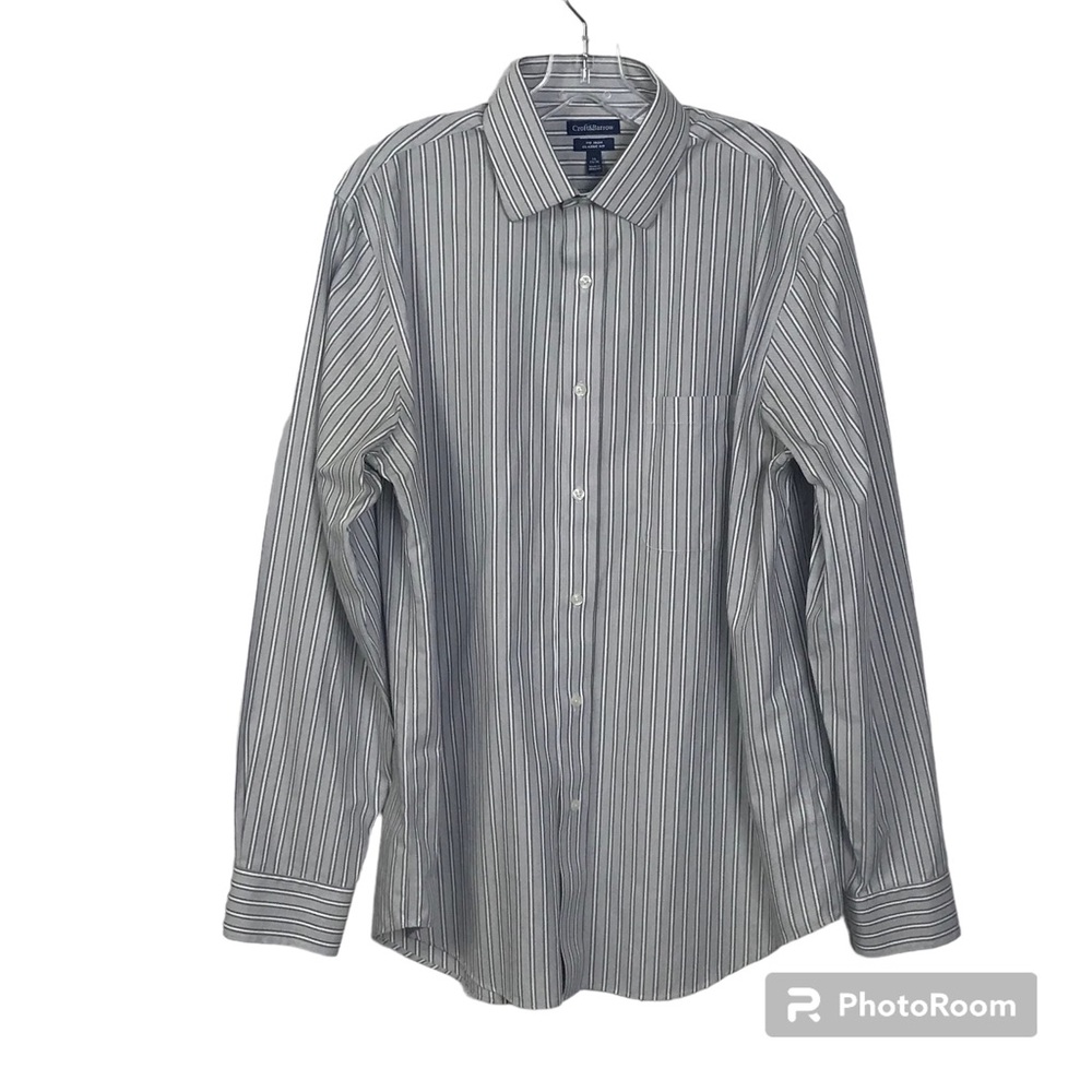 Croft & Barrow Button Down Shirt Men’s Size 16 Multicolor Long Sleeve No Iron